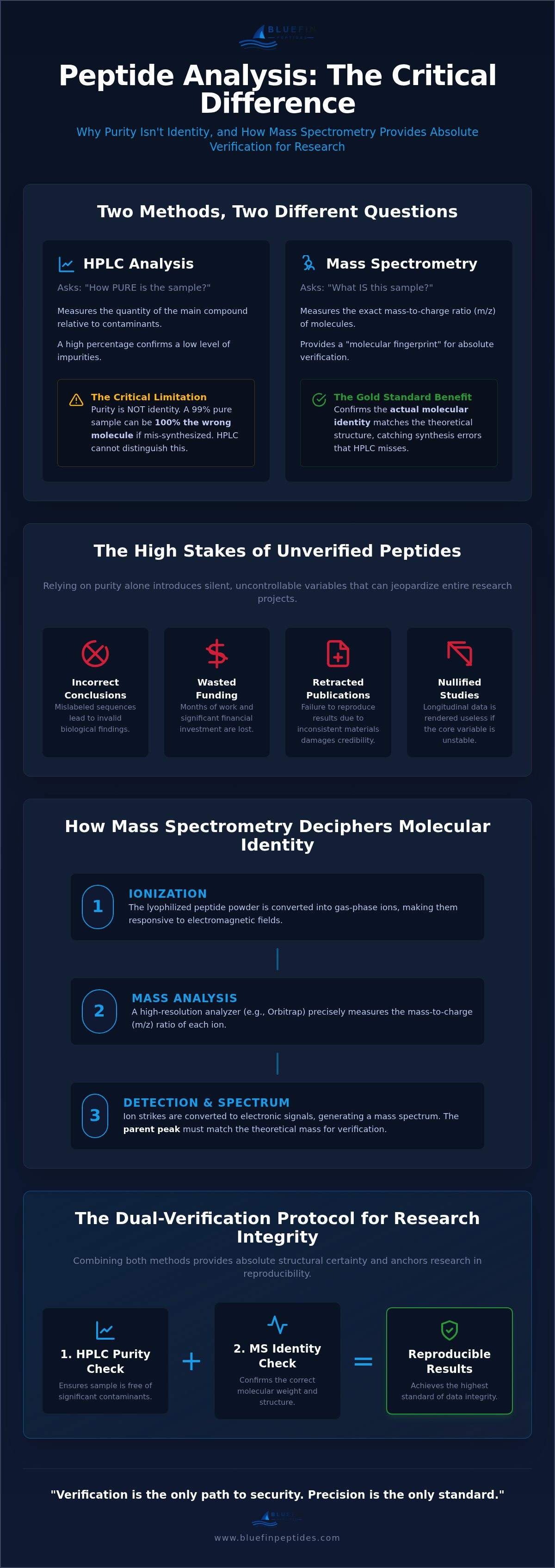 Mass Spec Confirmed Peptides: The Gold Standard for Laboratory Research Verification infographic