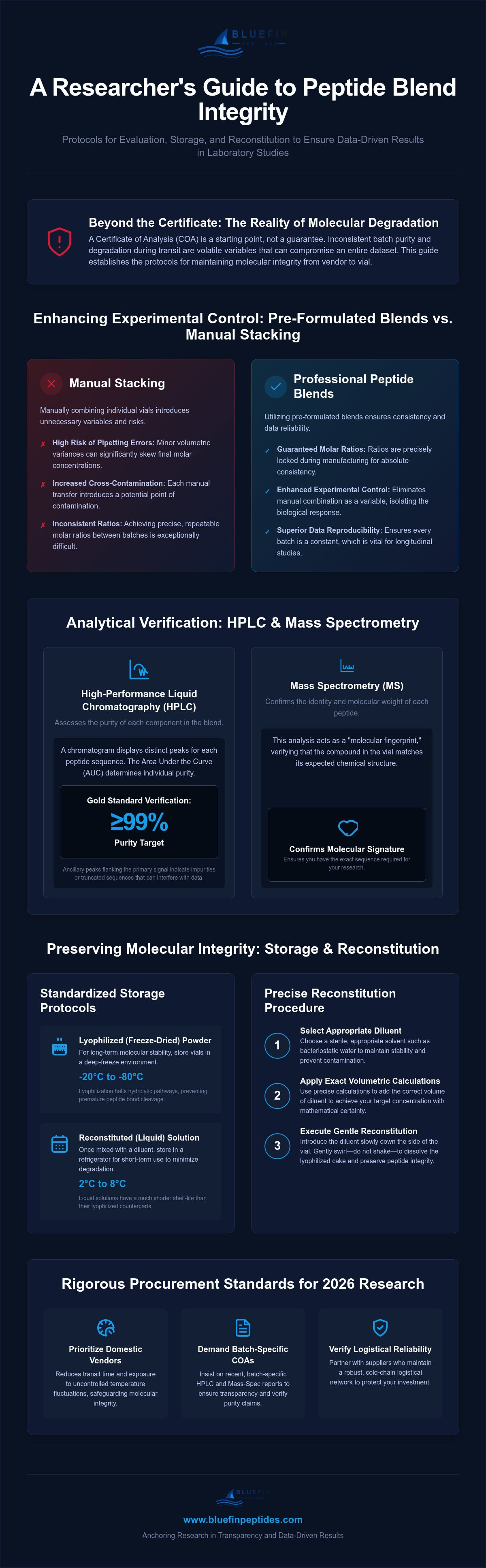 Peptide Blend: Analytical Standards and Reconstitution infographic